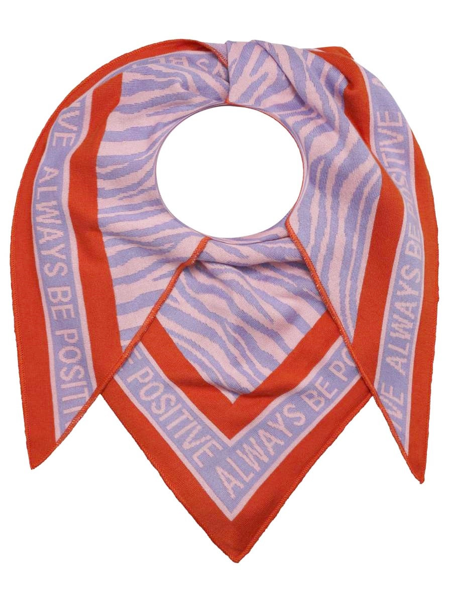 💕 Zwillingsherz Dreieckstuch "Positiv Zebra" Baumwolle Flieder Orange