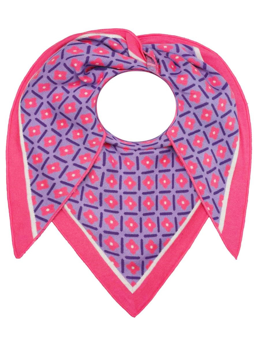 💕 Zwillingsherz Dreieckstuch "Wonderland" Baumwolle Lila Pink
