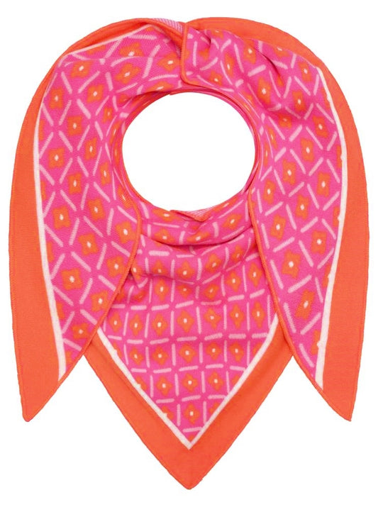 💕 Zwillingsherz Dreieckstuch "Wonderland" Baumwolle Pink Orange