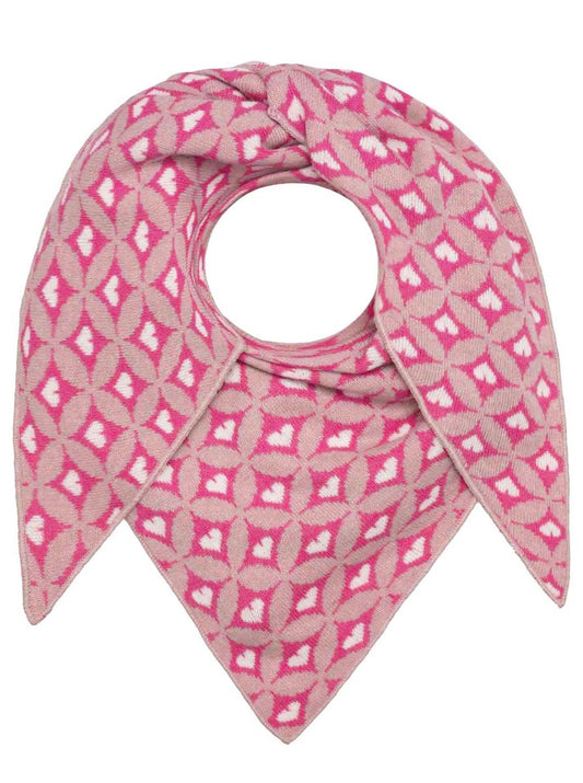 💕 Zwillingsherz Dreieckstuch "Raute Herz" Wolle Kaschmir Rosa Pink