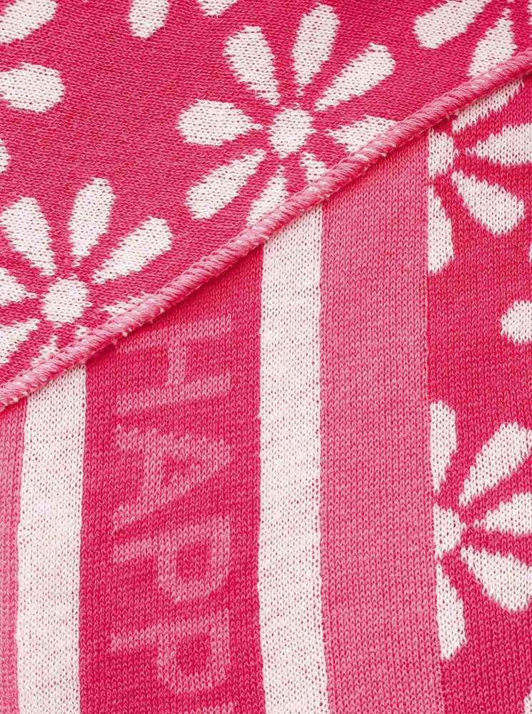 💕 Zwillingsherz Dreieckstuch "Flowers of Happiness" Baumwolle Rot Pink