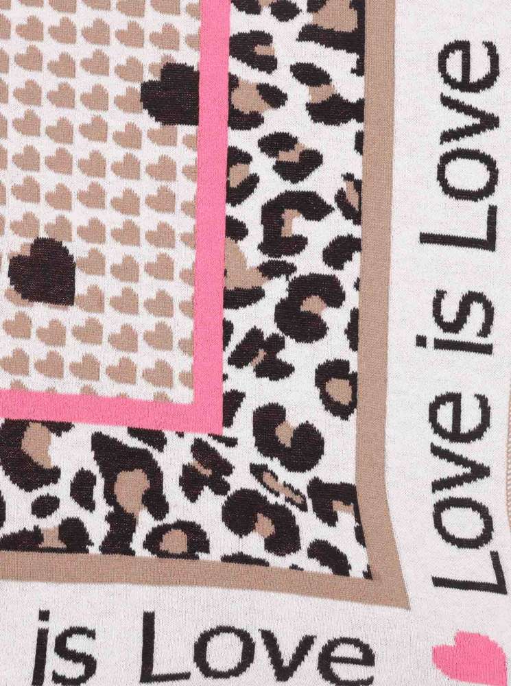 💕 Zwillingsherz Dreieckstuch "Love is love" Baumwolle Beige Pink