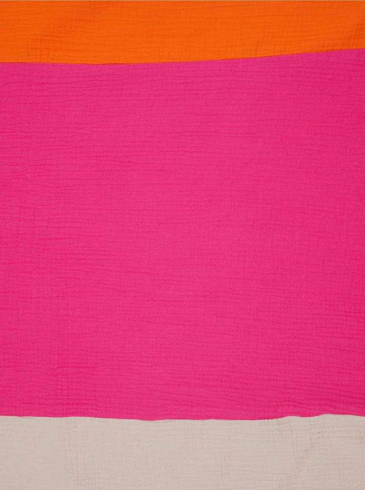 💕 Zwillingsherz Dreieckstuch "Nikita" Musselin Viereck Pink Orange Beige