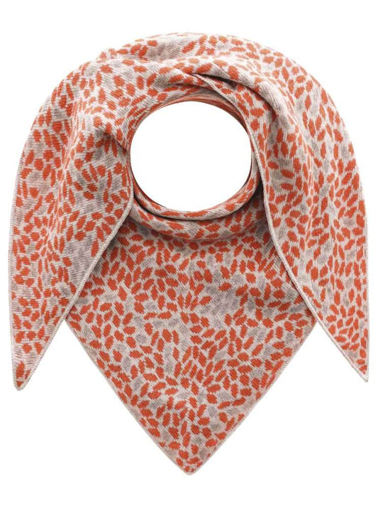 💕 Zwillingsherz Dreieckstuch "Blatt an Blatt" Wolle Kaschmir Beige Orange