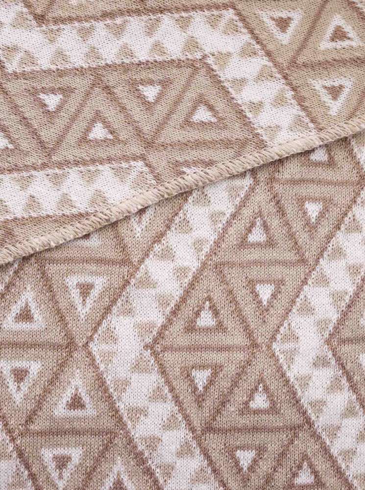 💕 Zwillingsherz Dreieckstuch "Azteken Zick Zack" Baumwolle Beige