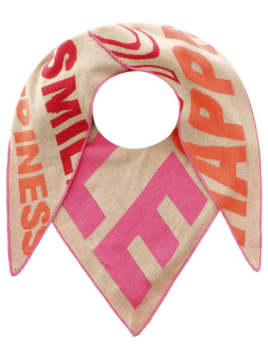 💕 Zwillingsherz Dreieckstuch "Große Freude" Baumwolle Beige Pink Orange