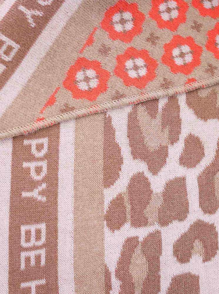 💕 Zwillingsherz Dreieckstuch "Happy Leo" Baumwolle Beige Orange