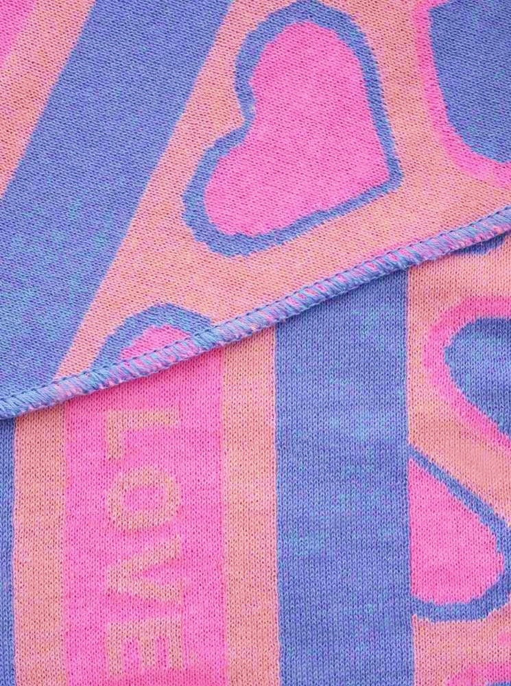 💕 Zwillingsherz Dreieckstuch "Herz Liebe" Baumwolle Blau Pink