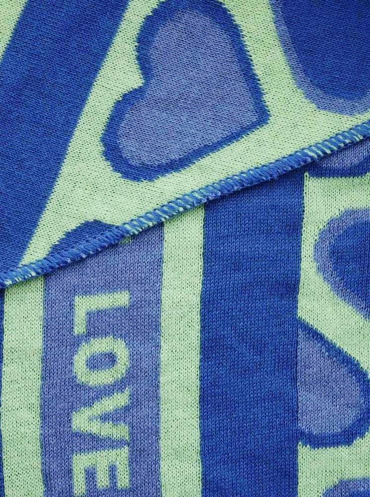 💕 Zwillingsherz Dreieckstuch "Herz Liebe" Baumwolle Grün Blau