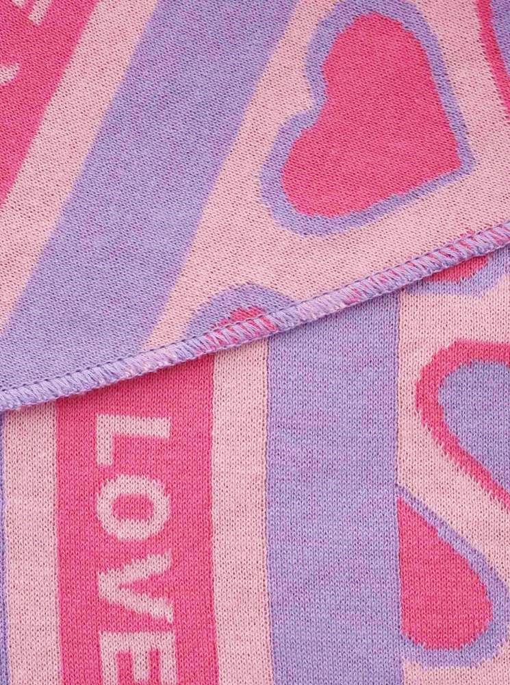 💕 Zwillingsherz Dreieckstuch "Herz Liebe" Baumwolle Flieder Pink