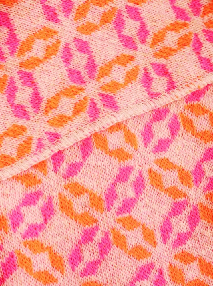 💕 Zwillingsherz Dreieckstuch "Bright Winter" Wolle Kaschmir Beige Pink Orange