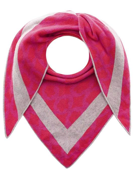 💕 Zwillingsherz Dreieckstuch "Hanna Maria" Wolle Kaschmir Pink Orange Grau