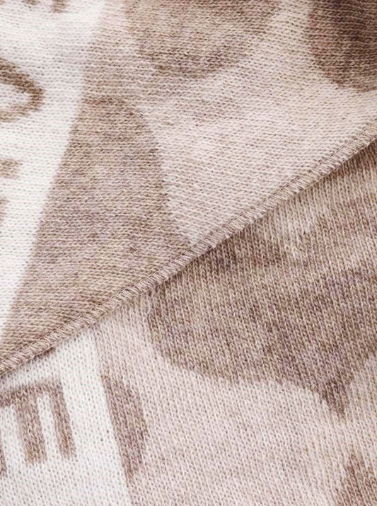 💕 Zwillingsherz Dreieckstuch "Herz an Herz" Wolle Kaschmir Beige