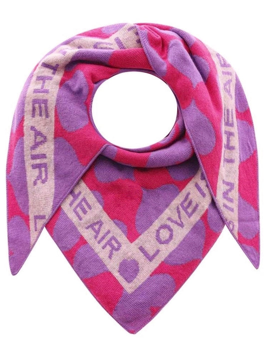 💕 Zwillingsherz Dreieckstuch "Herz an Herz" Wolle Kaschmir PInk Lila