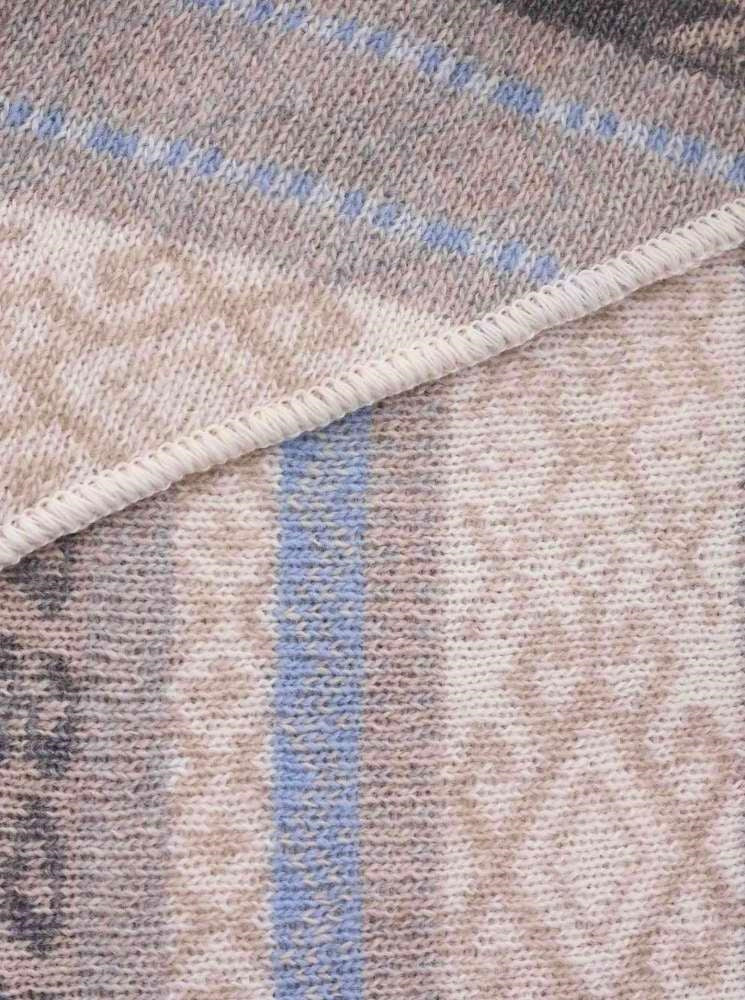 💕 Zwillingsherz Dreieckstuch "Oslo" Norwegermuster Wolle Kaschmir Grau Blau