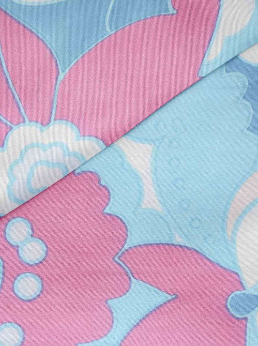 💕 Zwillingsherz Dreieckstuch "Abstraktes Blumenmuster" Bambus nachhaltig organic Blau Pink