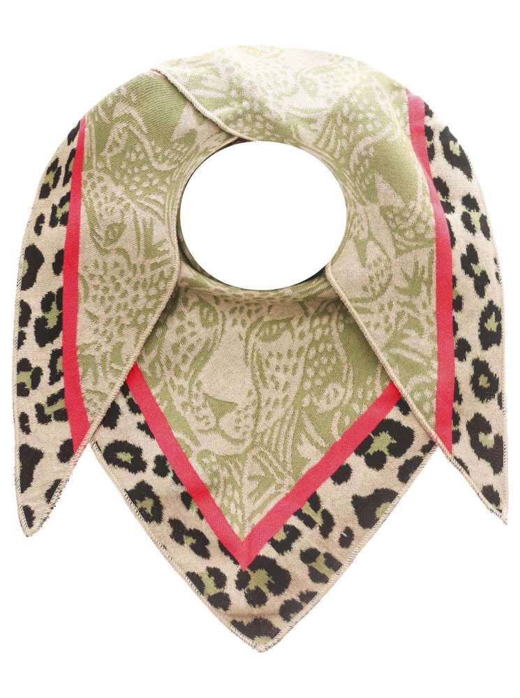 💕 Zwillingsherz Dreieckstuch "Angry Leo" Baumwolle Khaki