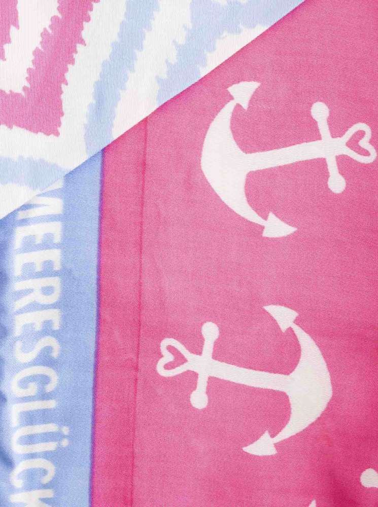 💕 Zwillingsherz Dreieckstuch "Anker und Tropfen" Rosa 100 % Viskose nachhaltig