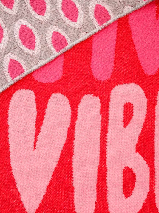 💕 Zwillingsherz Dreieckstuch "Be Positive ZH" Baumwolle Rot Pink Rosa