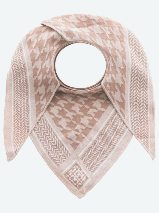 💕 Zwillingsherz Dreieckstuch "Bel Air" Pali-Muster Baumwolle Beige