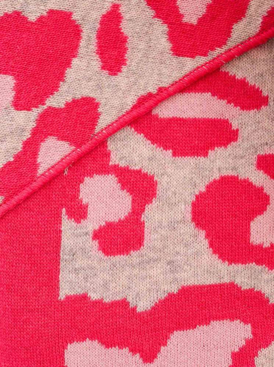 💕 Zwillingsherz Dreieckstuch "Big Leo" Wolle Kaschmir Pink