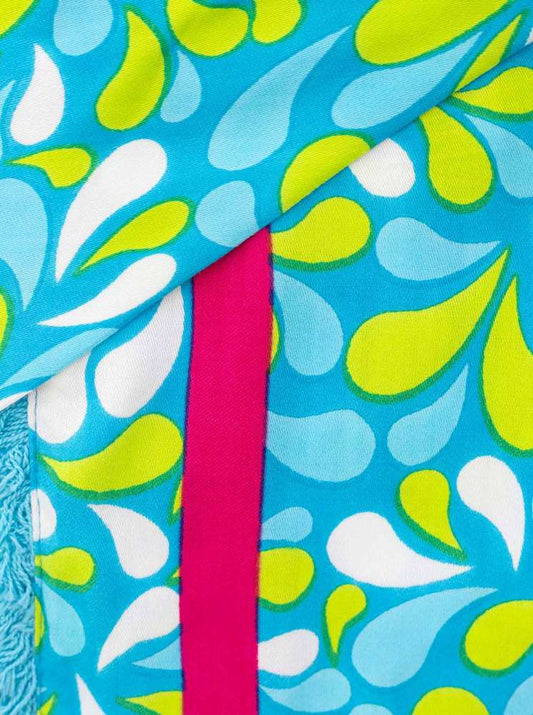 💕 Zwillingsherz Dreieckstuch "Bunte Tropfen" Viskose Lime