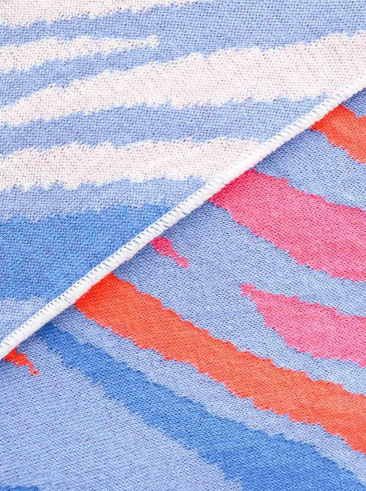 💕 Zwillingsherz Dreieckstuch "Buntes Zebra" Baumwolle Blau