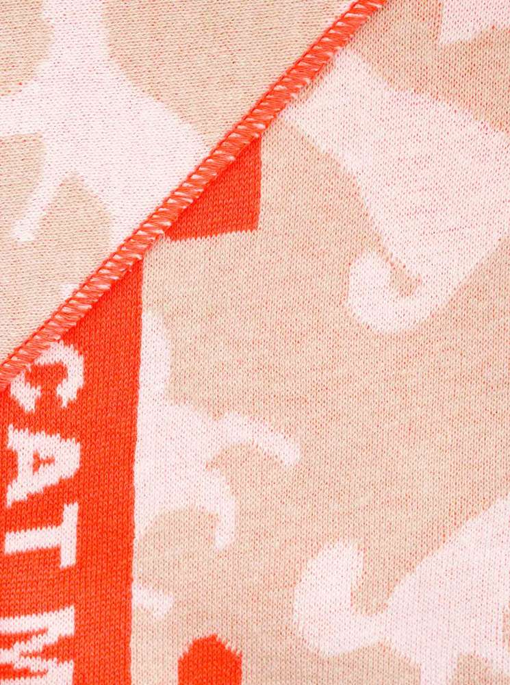 💕 Zwillingsherz Dreieckstuch "Cat Mom" Baumwolle Beige Orange