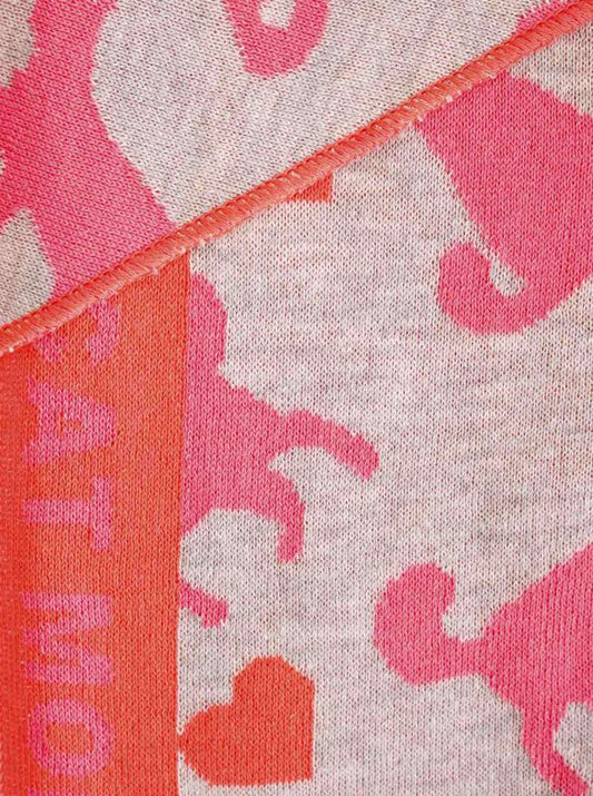 💕 Zwillingsherz Dreieckstuch "Cat Mom" Baumwolle Grau Pink