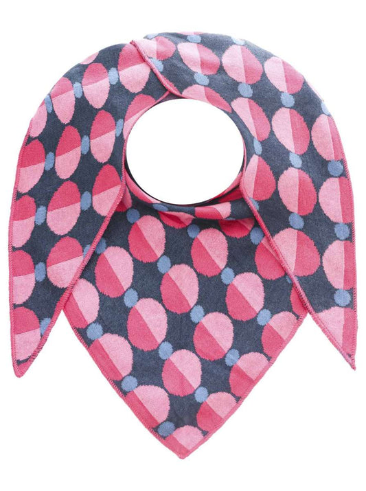 💕 Zwillingsherz Dreieckstuch "Circles" Baumwolle Blau Pink