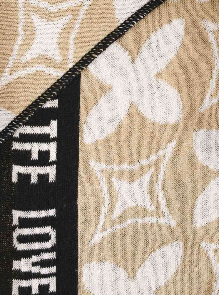 💕 Zwillingsherz Dreieckstuch "ClassyZH" Baumwolle Beige Schwarz