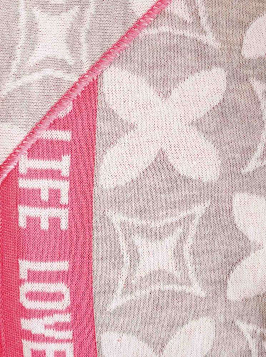 💕 Zwillingsherz Dreieckstuch "ClassyZH" Baumwolle Grau Pink