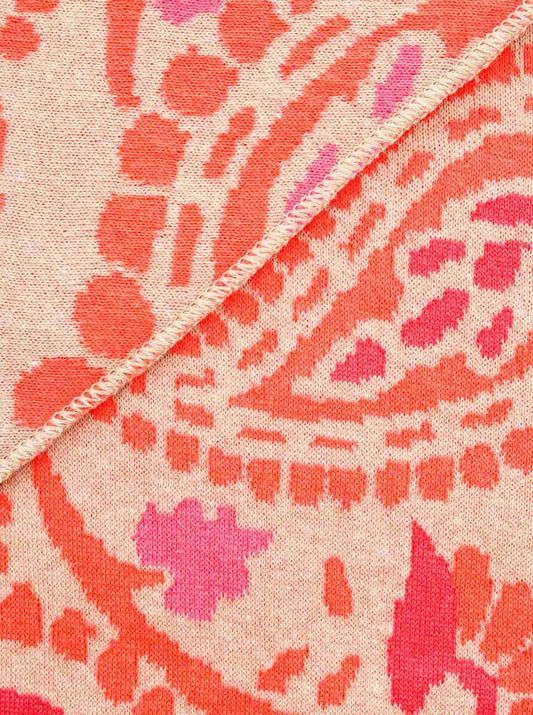 💕 Zwillingsherz Dreieckstuch "Cozy Paisley" Baumwolle Beige Orange Pink