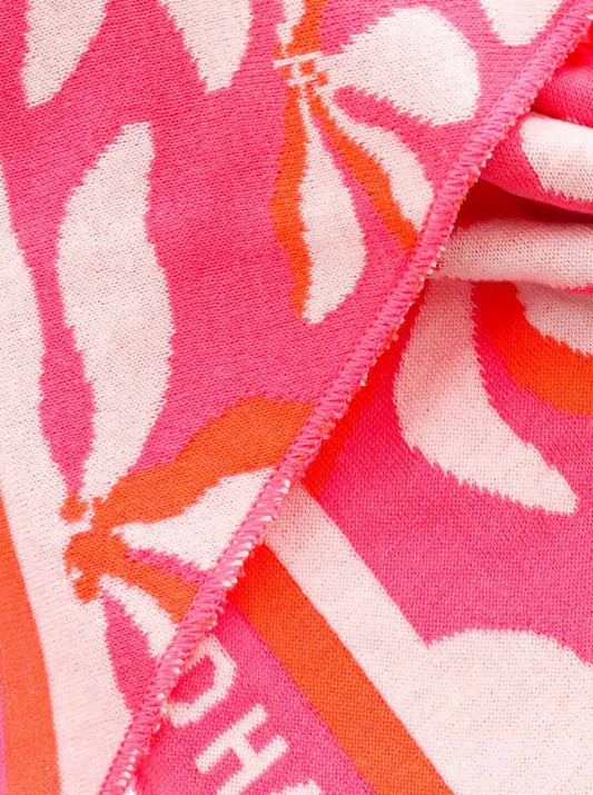 💕 Zwillingsherz Dreieckstuch "Crazy Flower" Baumwolle Pink Orange