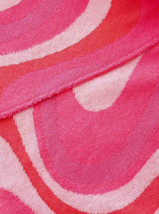 💕 Zwillingsherz Dreieckstuch "Crazy Waves" Baumwolle Pink Orange