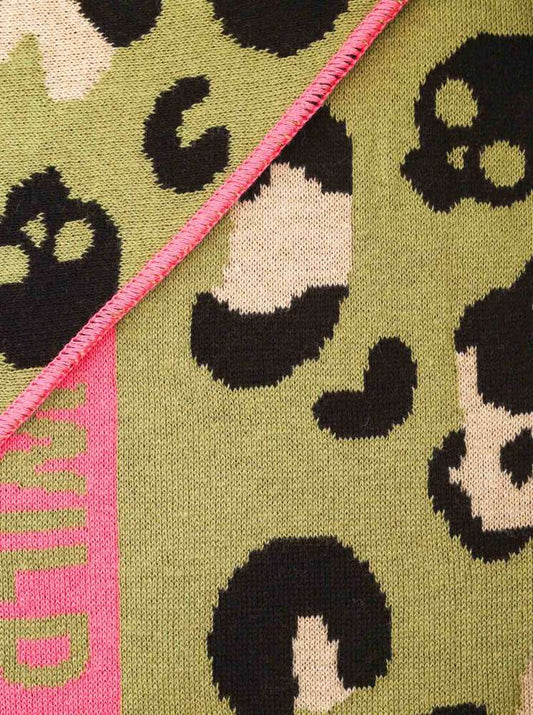 💕 Zwillingsherz Dreieckstuch "Death Leo" Baumwolle Khaki Pink