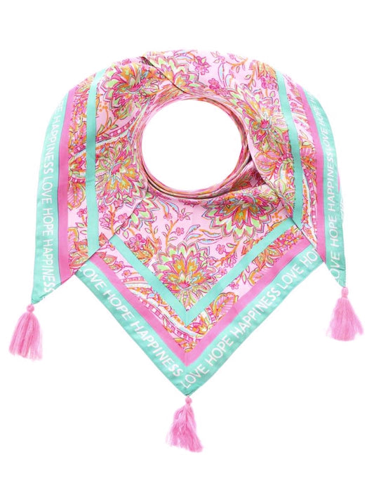 💕 Zwillingsherz Dreieckstuch "Florales Paisley" Viskose Multi