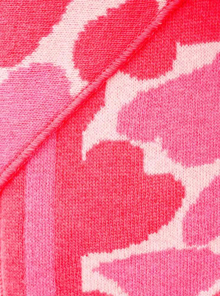 💕 Zwillingsherz Dreieckstuch "Freches Herz" Wolle Kaschmir Pink