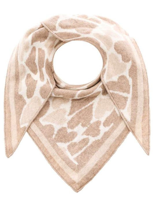 💕 Zwillingsherz Dreieckstuch "Freches Herz" Wolle Kaschmir Beige