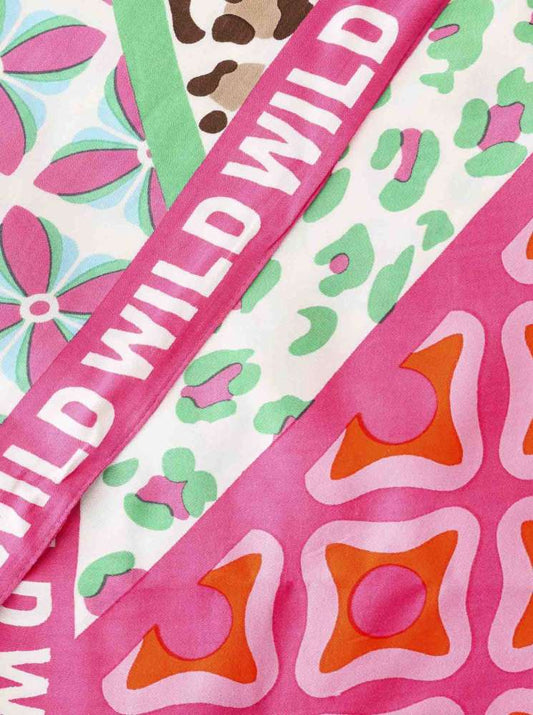 💕 Zwillingsherz Dreieckstuch "Grafisch Wild" 100 % Viskose nachhaltig Rosa