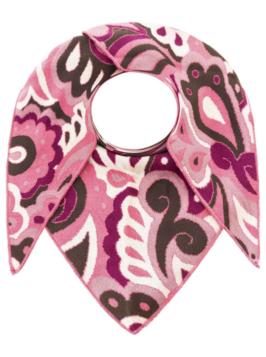 💕 Zwillingsherz Dreieckstuch "Grafisches Comic Paisley all over" Baumwolle Braun Pink