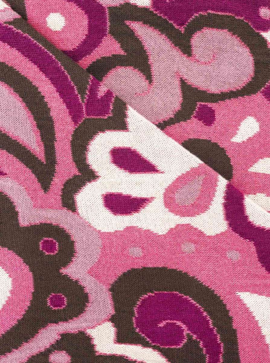 💕 Zwillingsherz Dreieckstuch "Grafisches Comic Paisley all over" Baumwolle Braun Pink