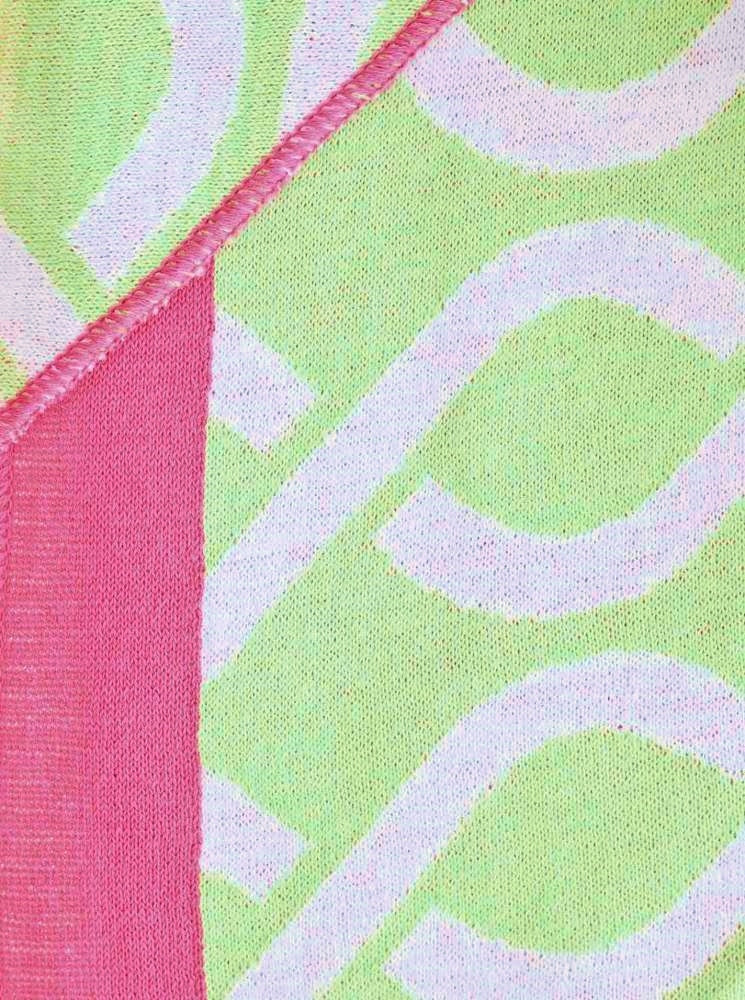 💕 Zwillingsherz Dreieckstuch "Große Ketten" Baumwolle Grün Pink