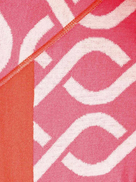 💕 Zwillingsherz Dreieckstuch "Große Ketten" Baumwolle Pink Orange