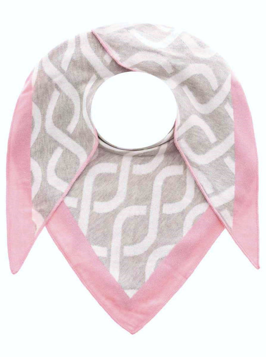 💕 Zwillingsherz Dreieckstuch "Große Ketten" Baumwolle Grau Rosa