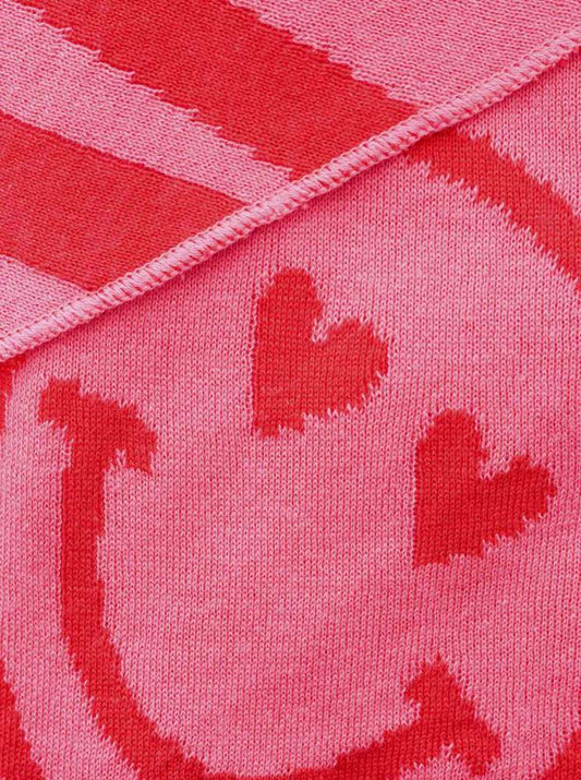 💕 Zwillingsherz Dreieckstuch "Happy Smile" Baumwolle Pink Koralle