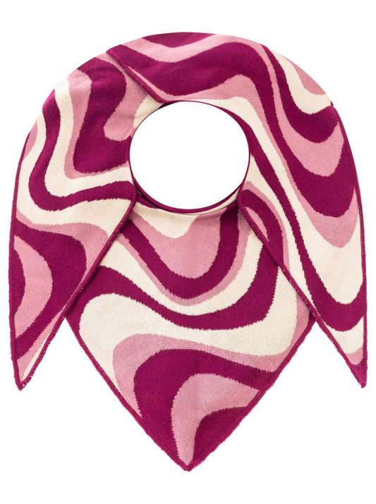 💕 Zwillingsherz Dreieckstuch "Happy Waves" Baumwolle Beere Beige