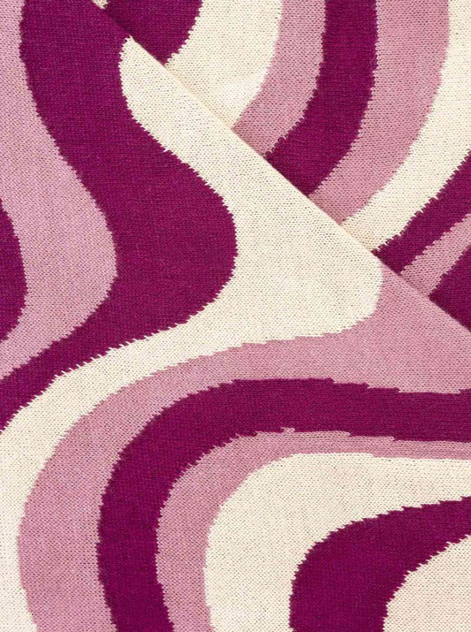 💕 Zwillingsherz Dreieckstuch "Happy Waves" Baumwolle Beere Beige