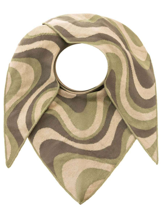 💕 Zwillingsherz Dreieckstuch "Happy Waves" Baumwolle Grün Beige