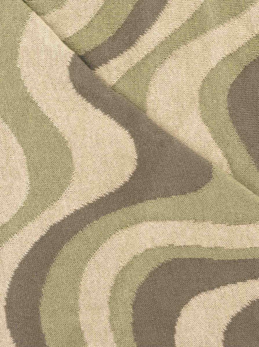 💕 Zwillingsherz Dreieckstuch "Happy Waves" Baumwolle Grün Beige